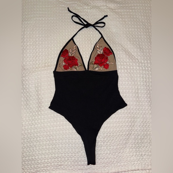 Urban Outfitters, Out From Under Embroidered Rose Bodysuit, Size Medium - Picture 7 of 16